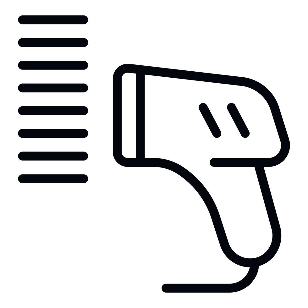 Handle barcode scanner icon, outline style vector