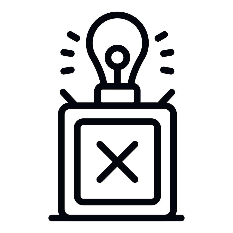 Quest lamp icon, outline style vector