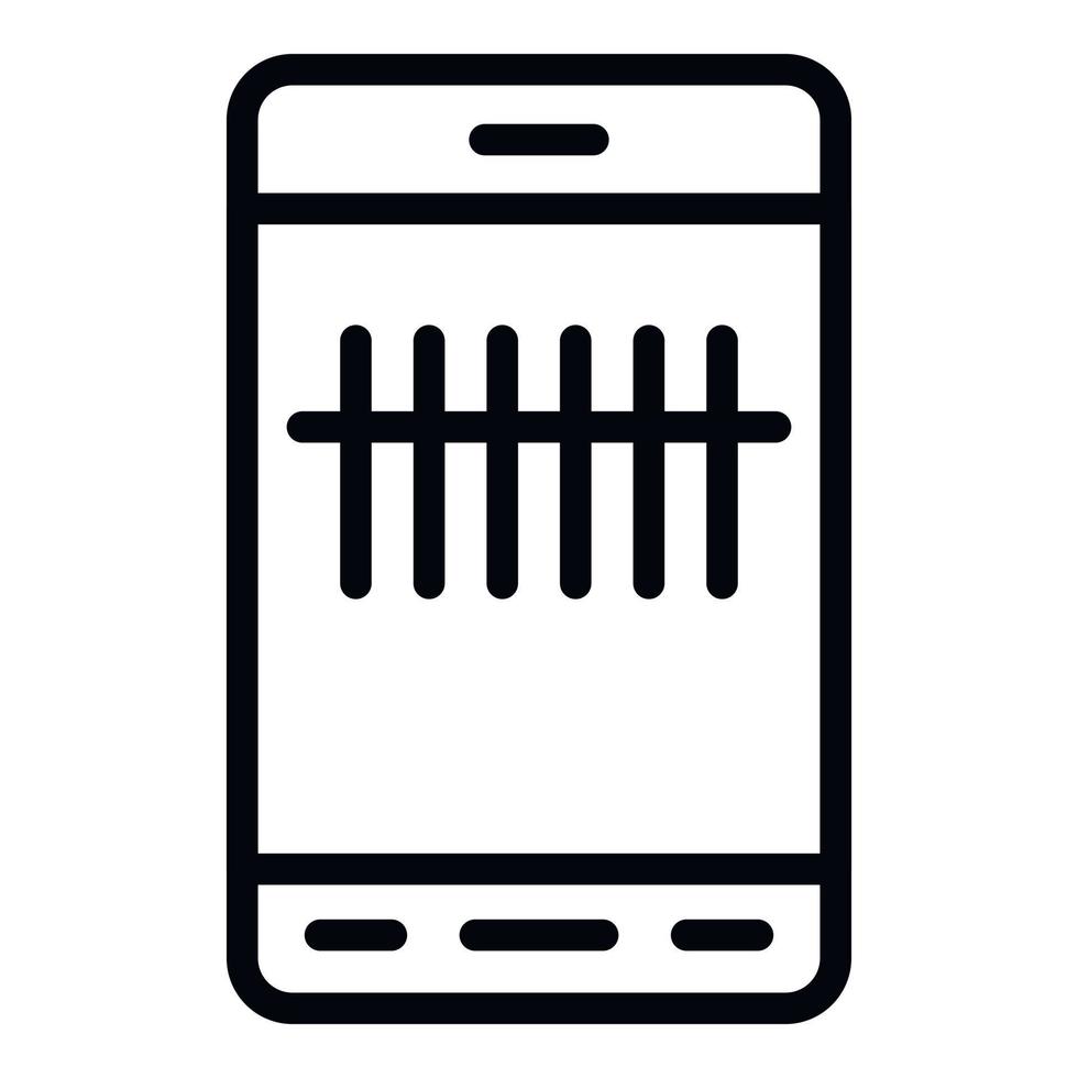 Smartphone qr scanner icon, outline style vector