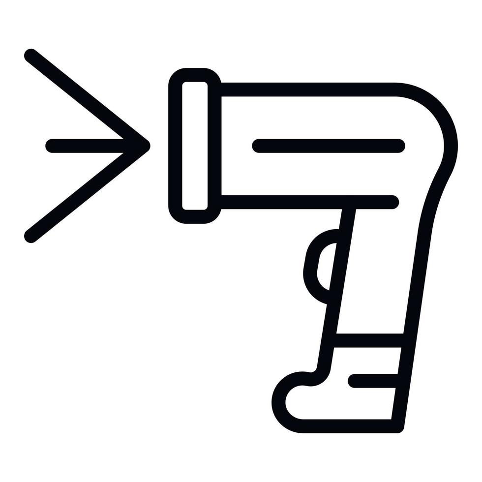 Cashier barcode scanner icon, outline style vector