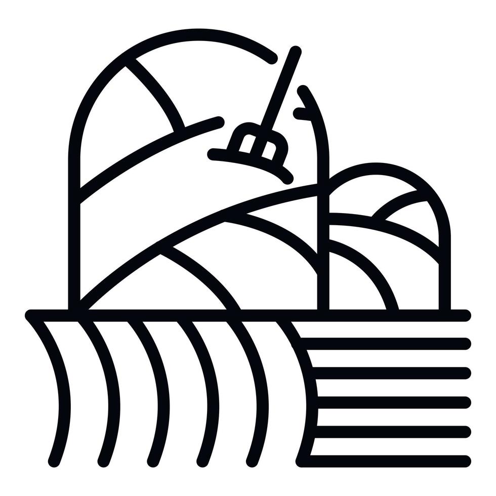 icono de heno de granja, estilo de contorno vector