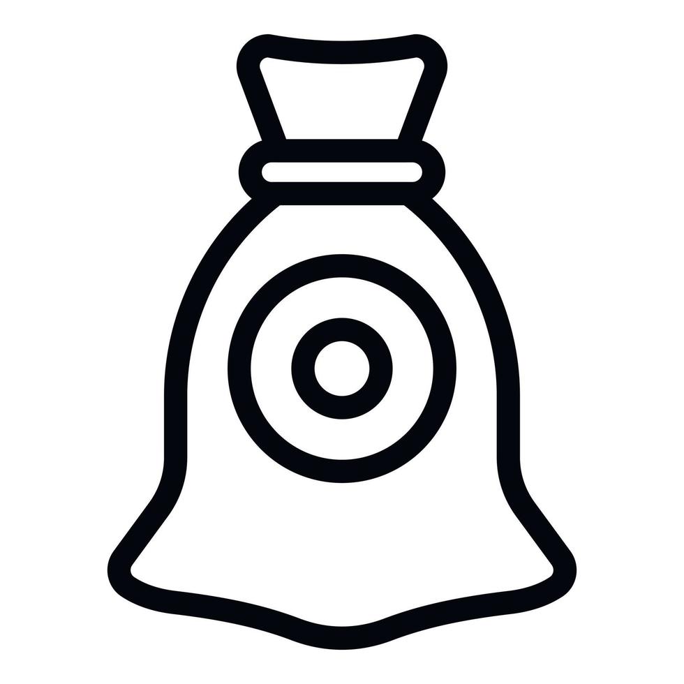 Canvas sack icon, outline style vector