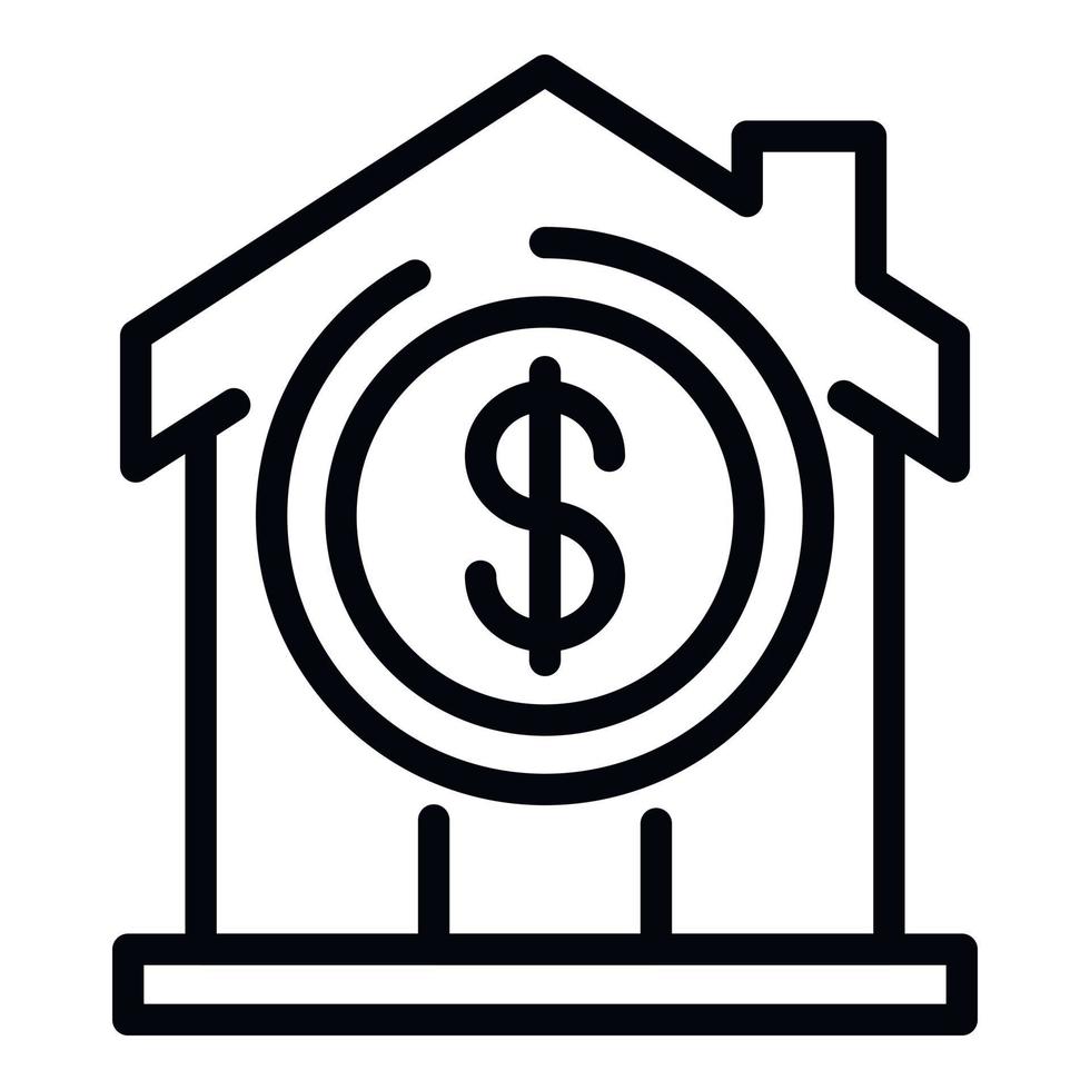 Leasing house icon, outline style vector