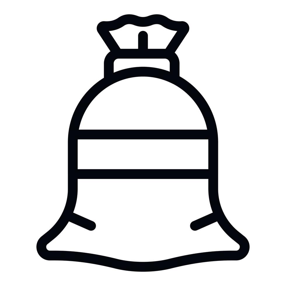 Textile sack icon, outline style vector