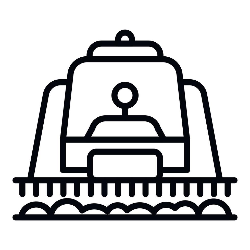 Front side of combine icon, outline style vector