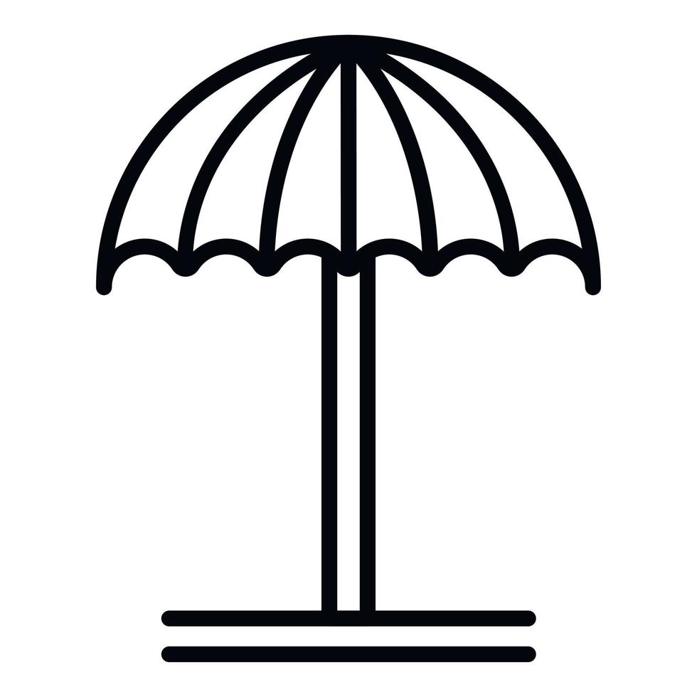 Beach umbrella icon, outline style vector