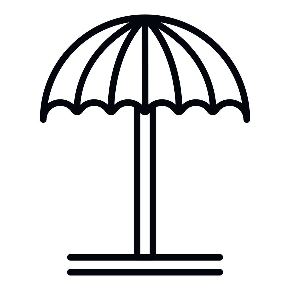 Beach umbrella icon, outline style vector