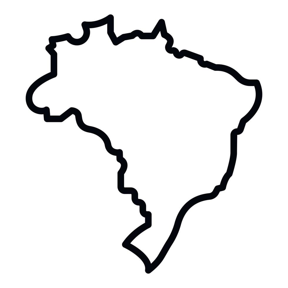 Brazil map icon, outline style vector