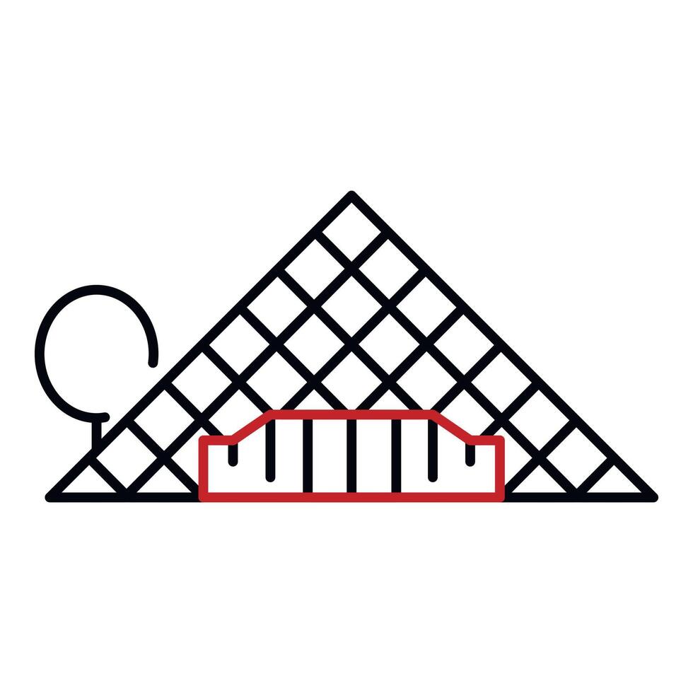 Glass Paris pyramide icon, outline style vector