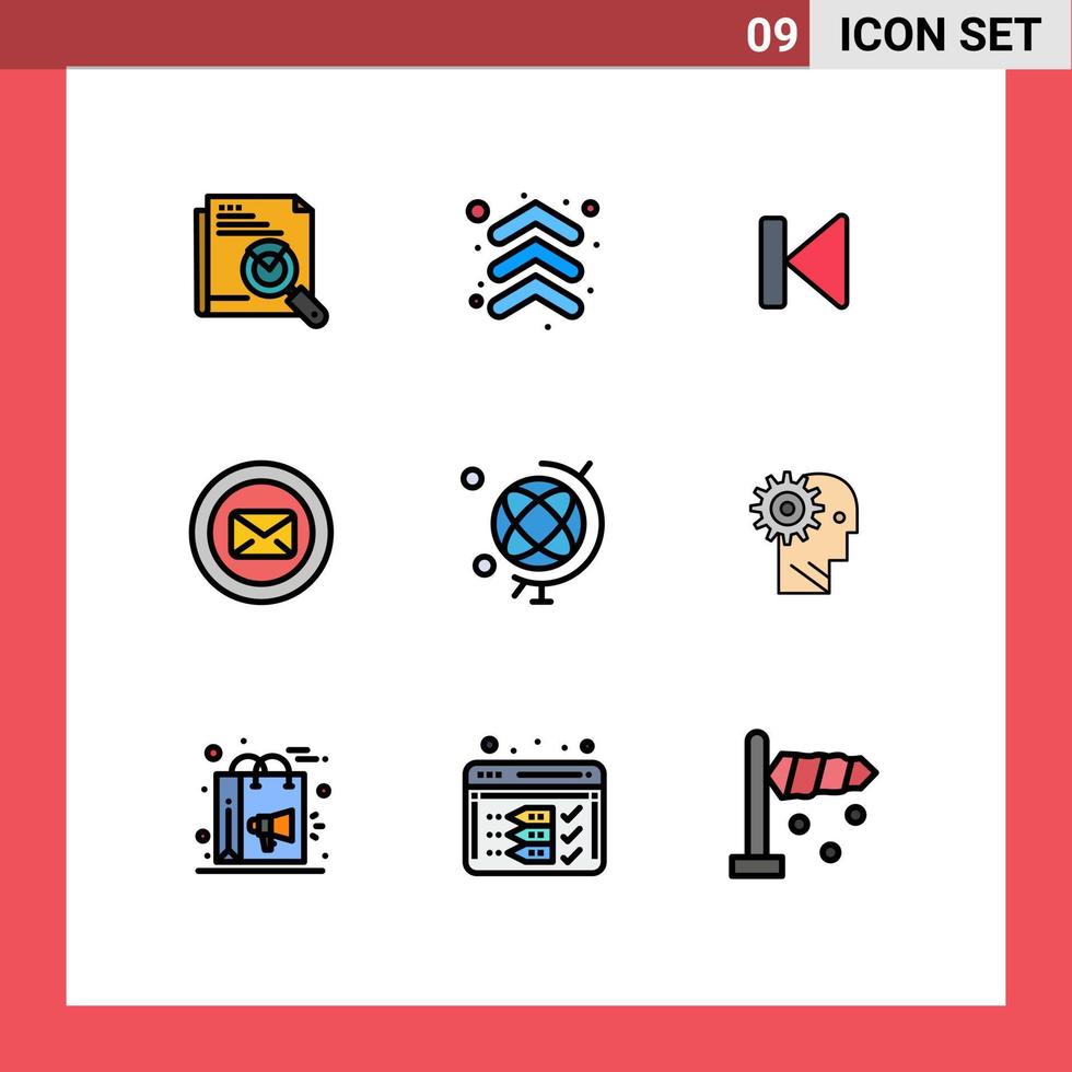 9 Creative Icons Modern Signs and Symbols of text message message direction chat media Editable Vector Design Elements
