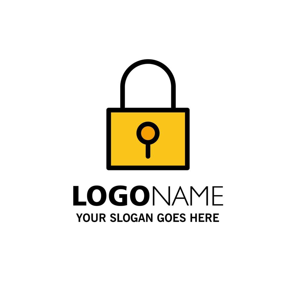 Lock Password Password Lock Secure Password Business Logo Template Flat Color vector