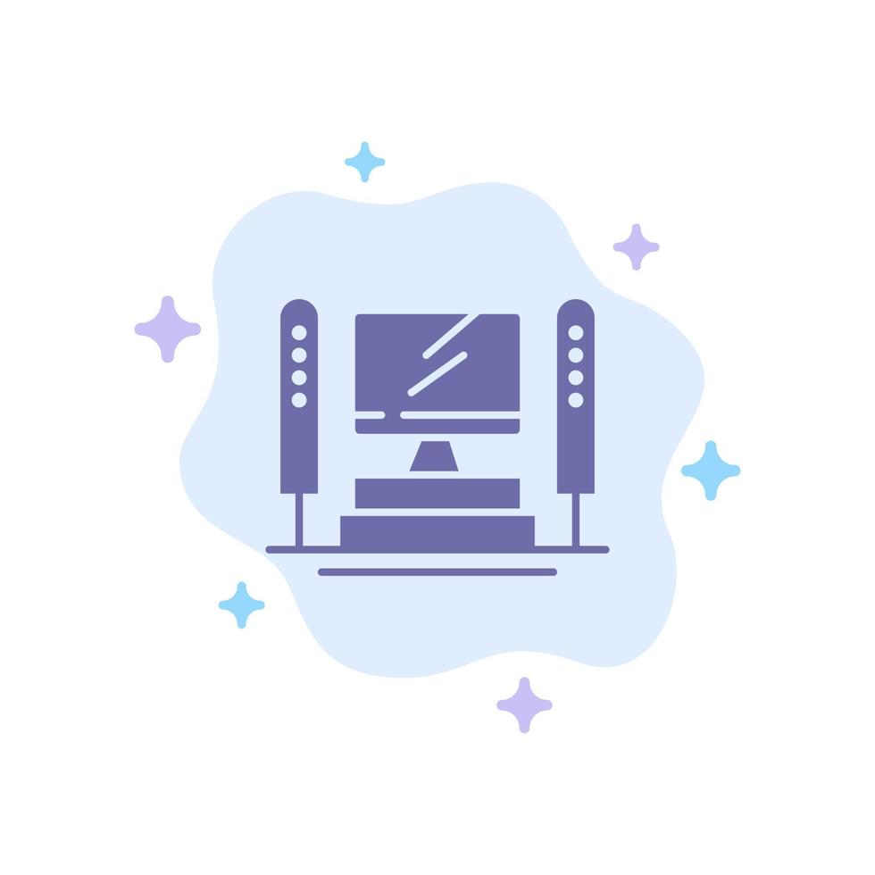 Computer Computing Server Cpu Blue Icon on Abstract Cloud Background vector