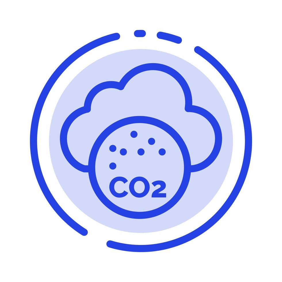 Air Carbone Dioxide Co2 Pollution Blue Dotted Line Line Icon vector