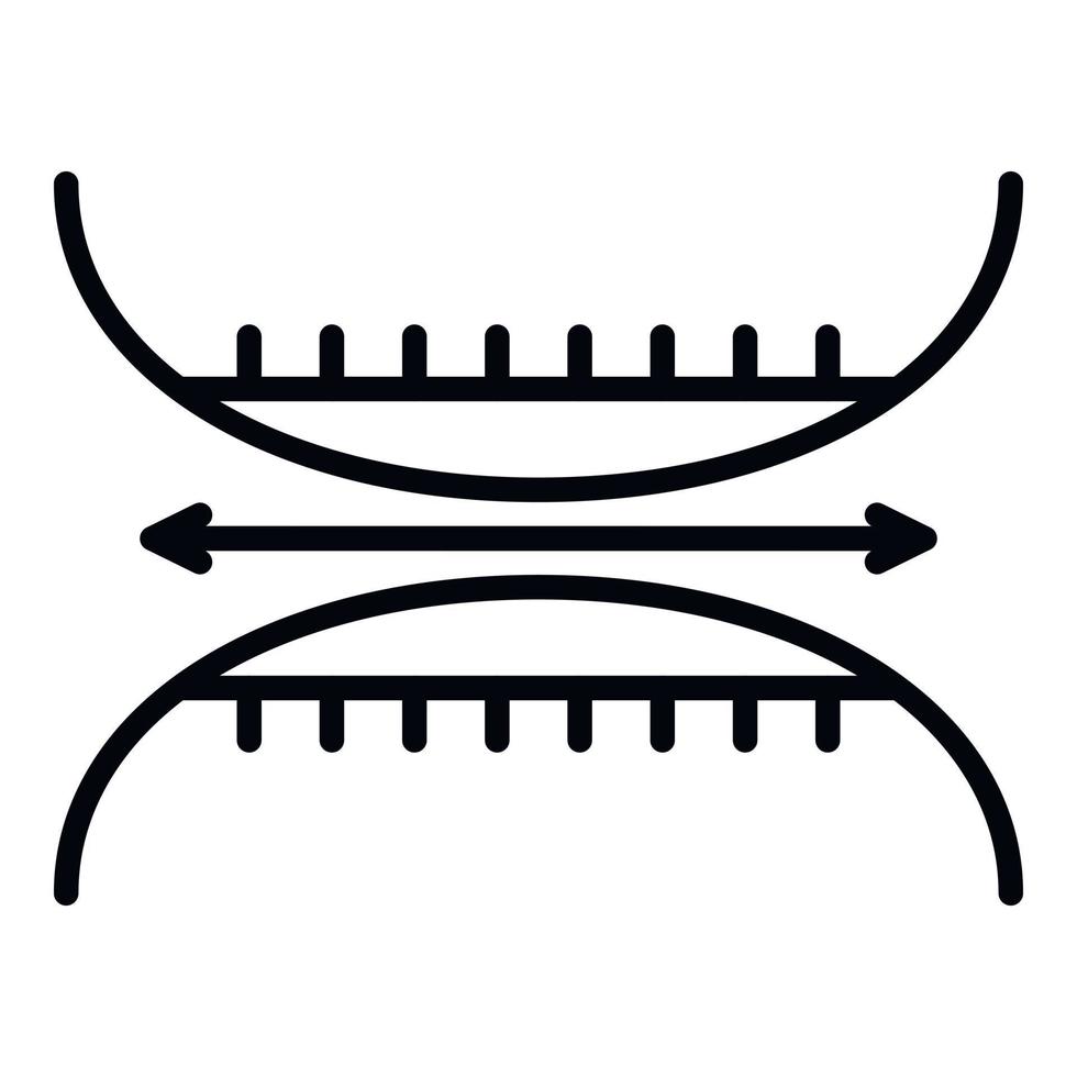 Elastic textile icon, outline style vector
