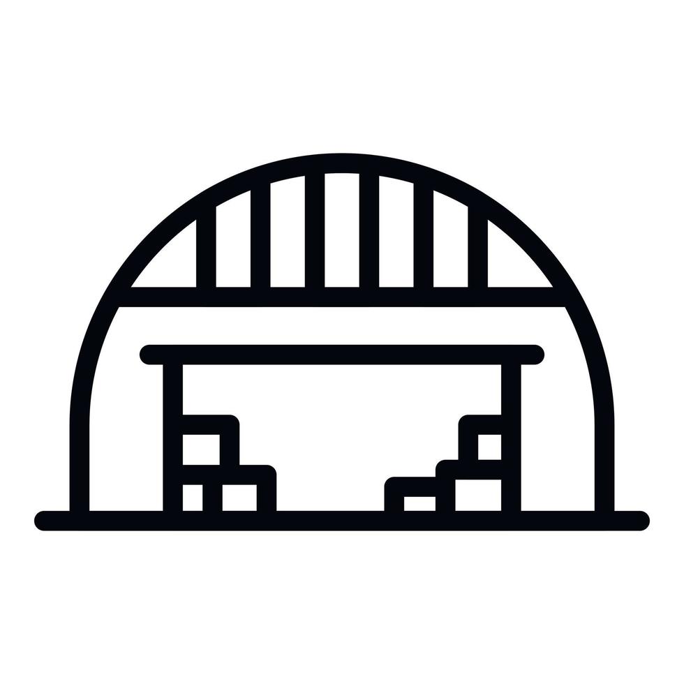 Full hangar icon, outline style vector