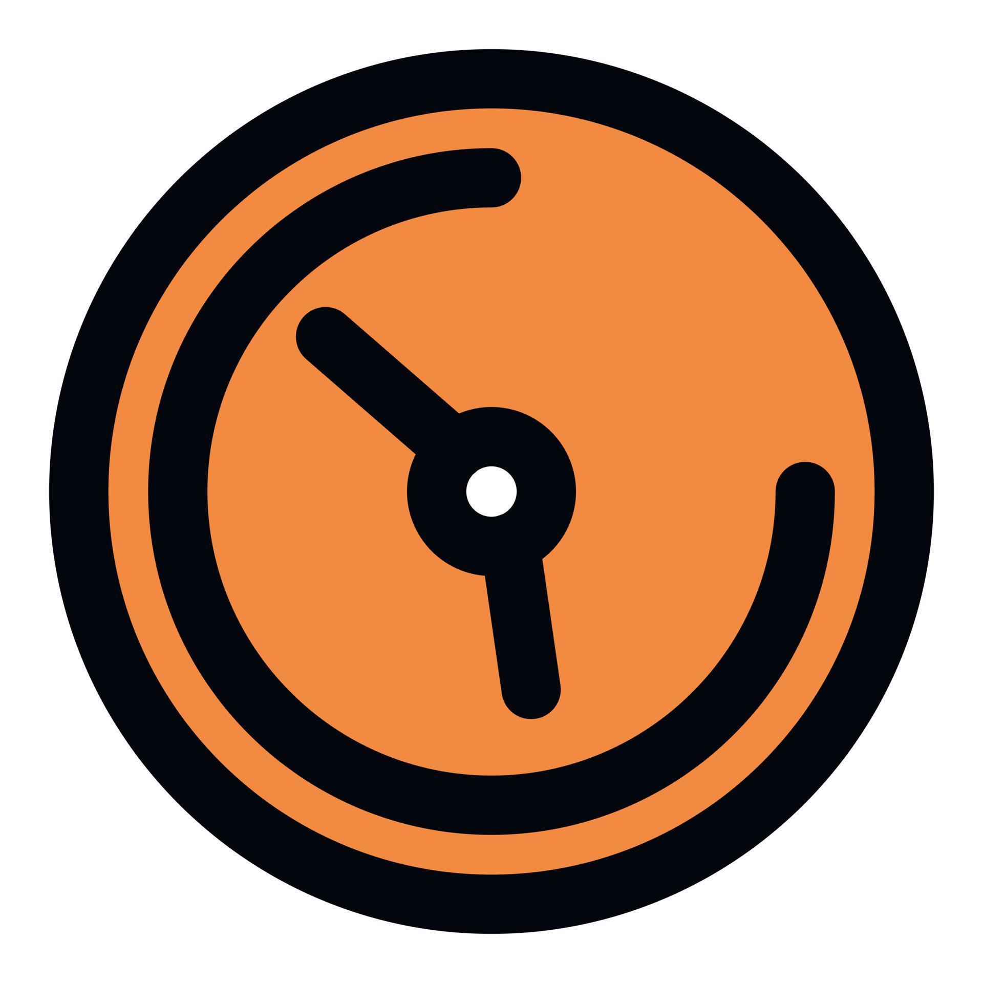 Orange wall clock icon, outline style 15306856 Vector Art at Vecteezy