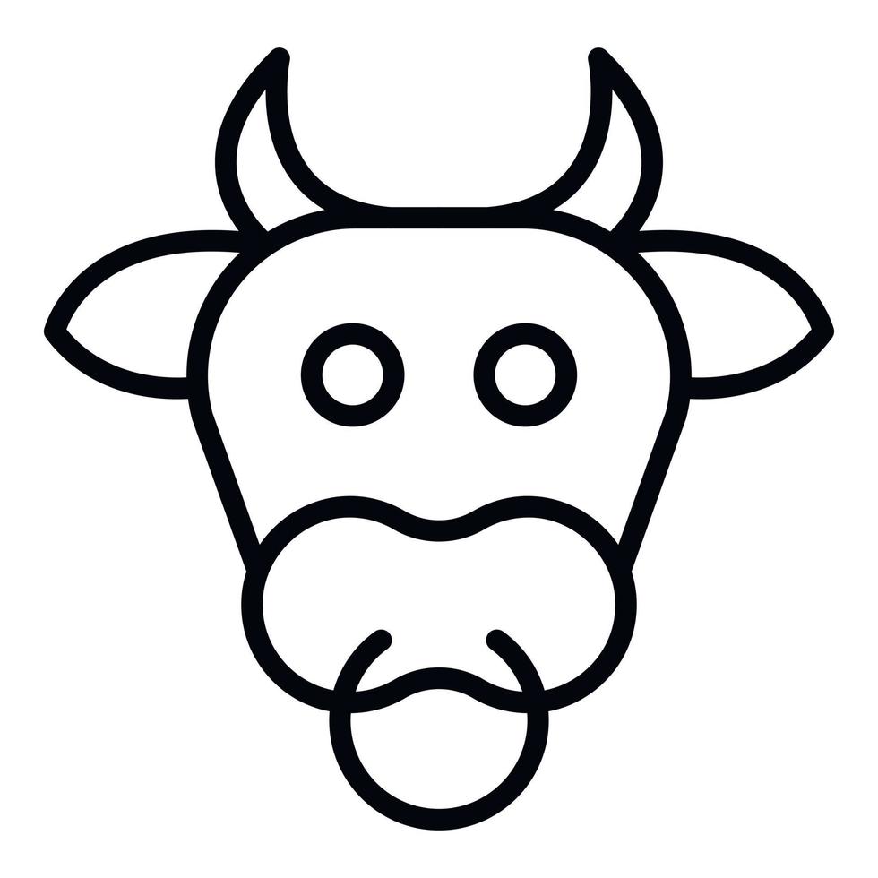 icono de cabeza de vaca, estilo de esquema vector