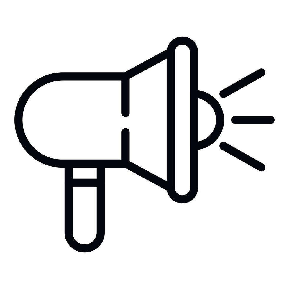 Megaphone icon, outline style vector