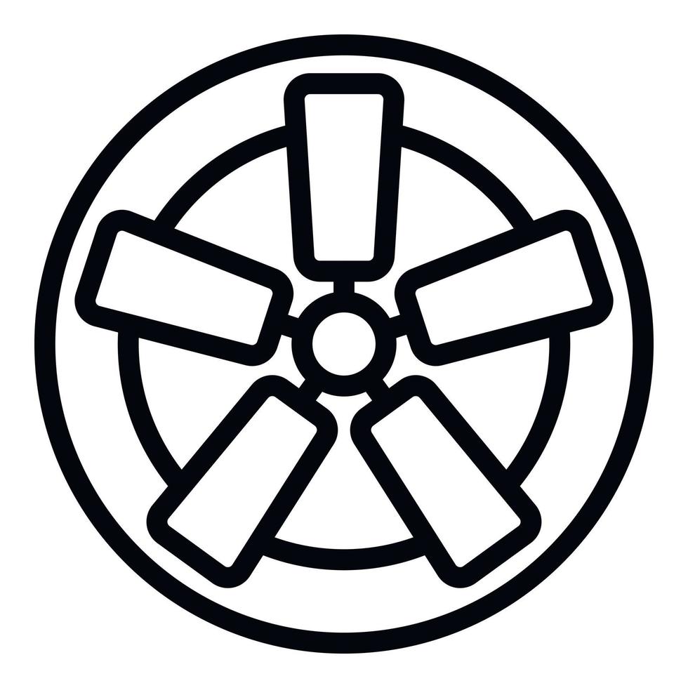 Fan with rectangular blades icon, outline style vector