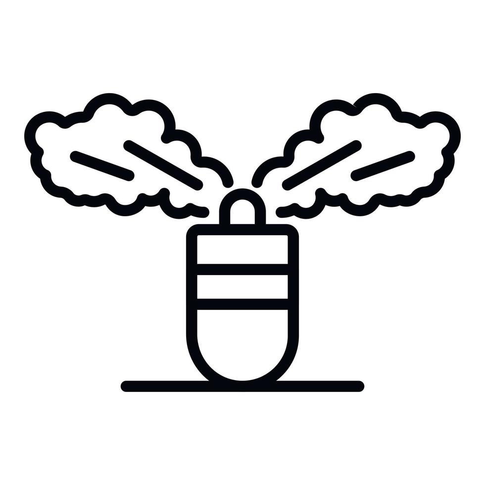 Gas grenade icon, outline style vector