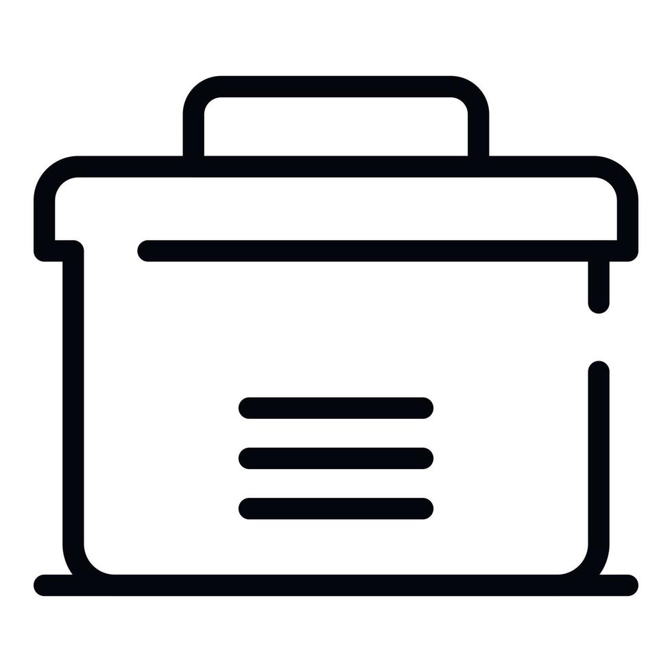 Portable fridge icon, outline style vector