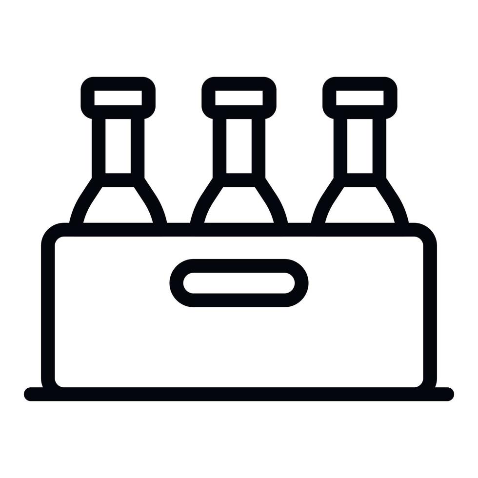 Bottle crate icon, outline style vector