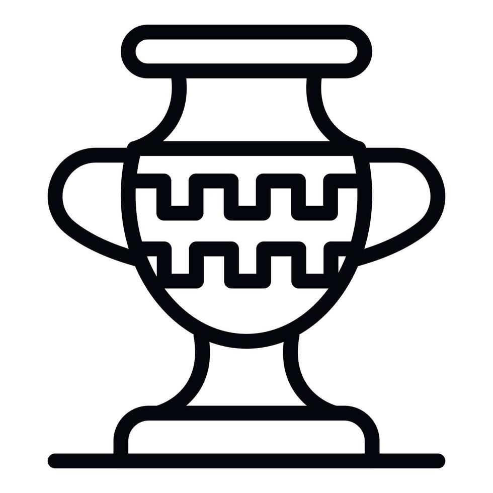 Greek vase icon, outline style vector