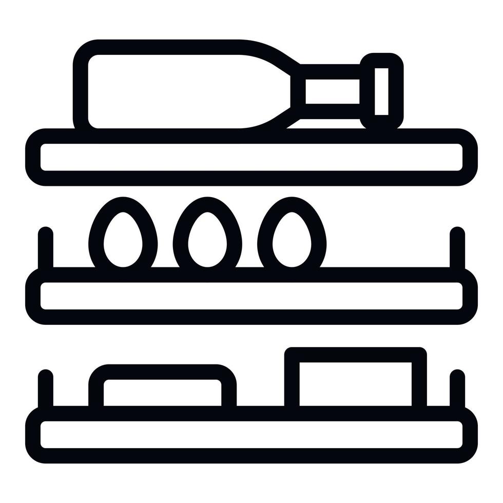 Refrigerator shelves icon, outline style vector