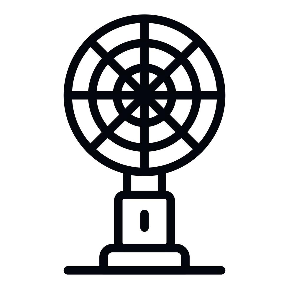 icono de ventilador de mesa grande, estilo de esquema vector