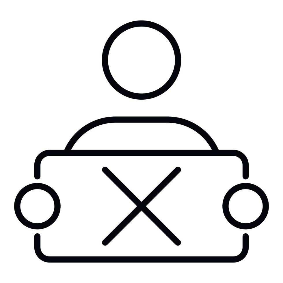 No protest banner icon, outline style vector