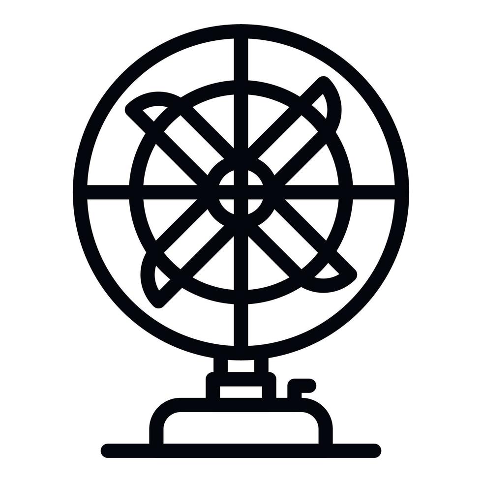 Retro fan icon, outline style vector