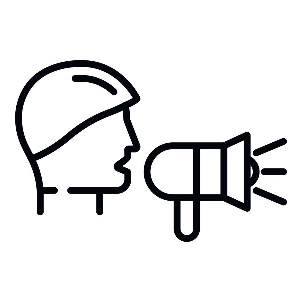 Man head speaker icon, outline style 15306994 Vector Art at Vecteezy
