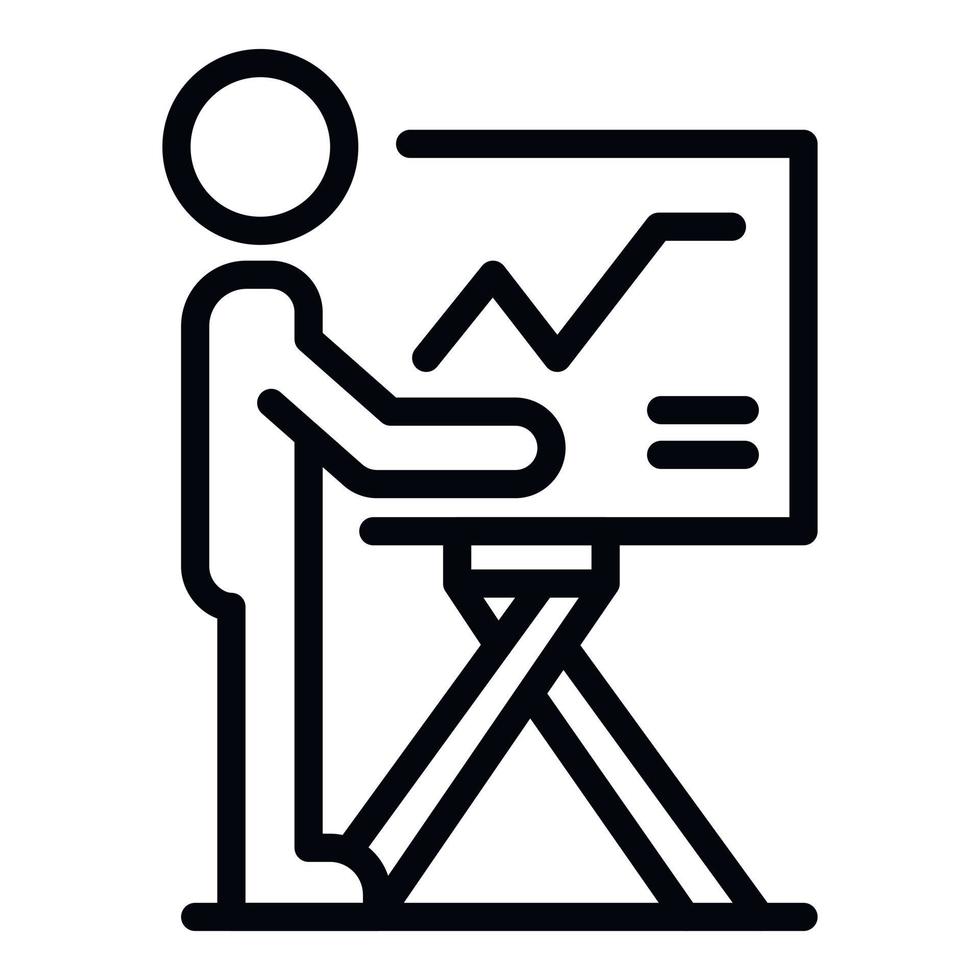 Investor presentation icon, outline style vector