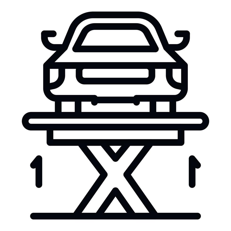 Car lifting parking icon, outline style vector