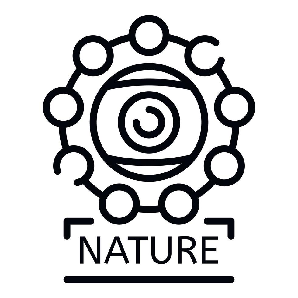 icono de naturaleza de alquimia, estilo de esquema vector