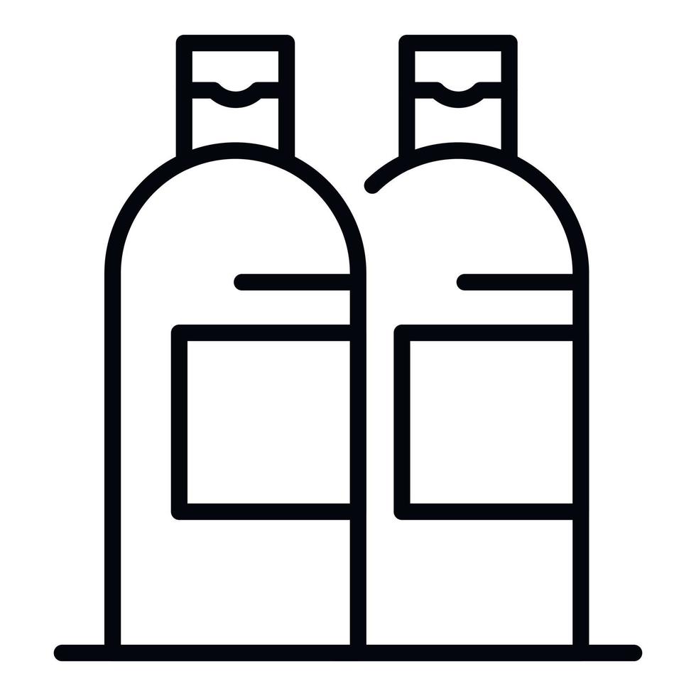 icono de botellas de champú, estilo de contorno vector