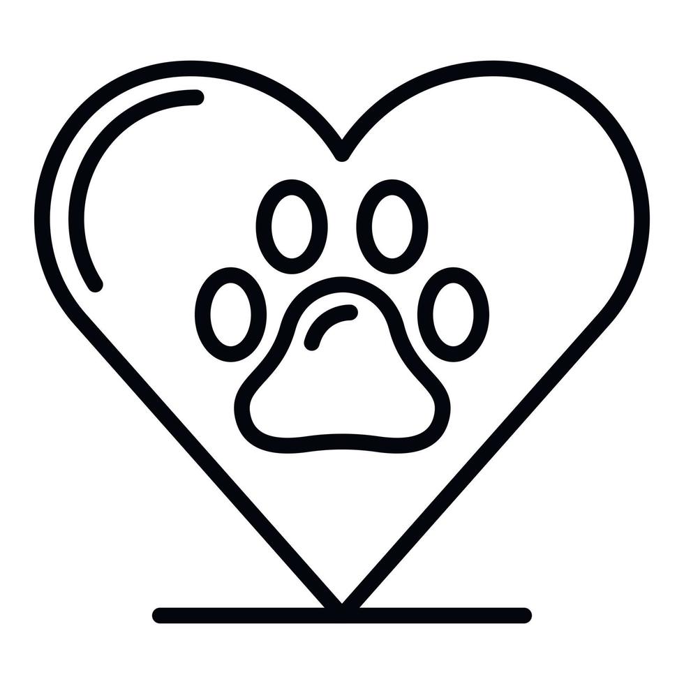 Love pet heart icon, outline style vector