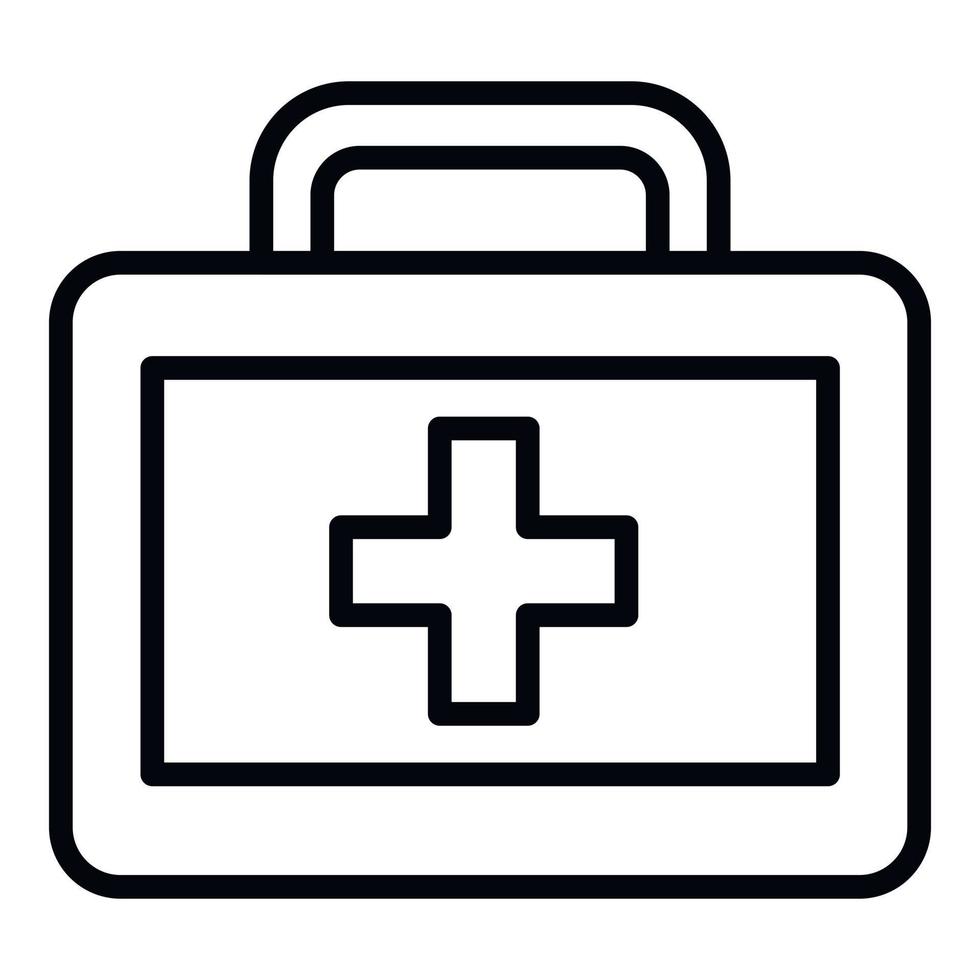 Pet first aid kit icon, outline style vector