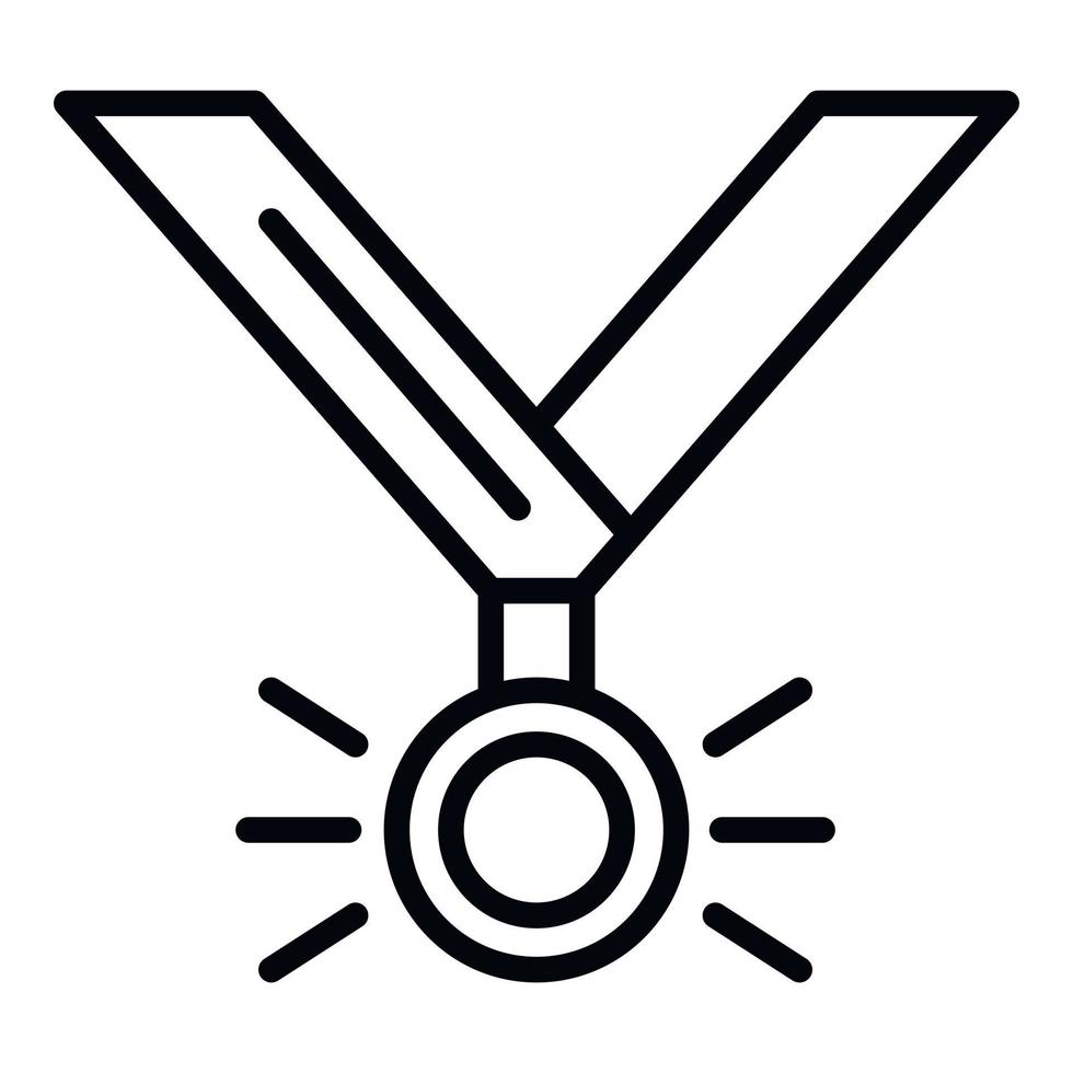 icono de medalla de mascota, estilo de contorno vector