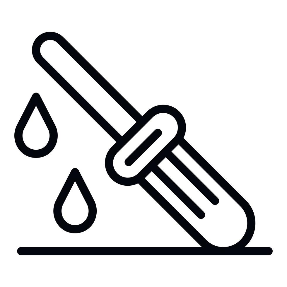 Pipette icon, outline style vector