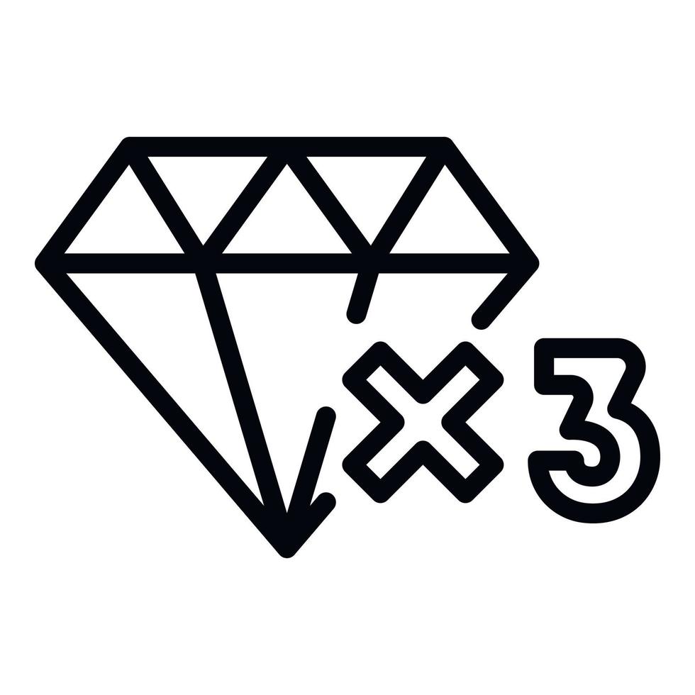 icono de fidelidad de bonificación de diamantes, estilo de esquema vector