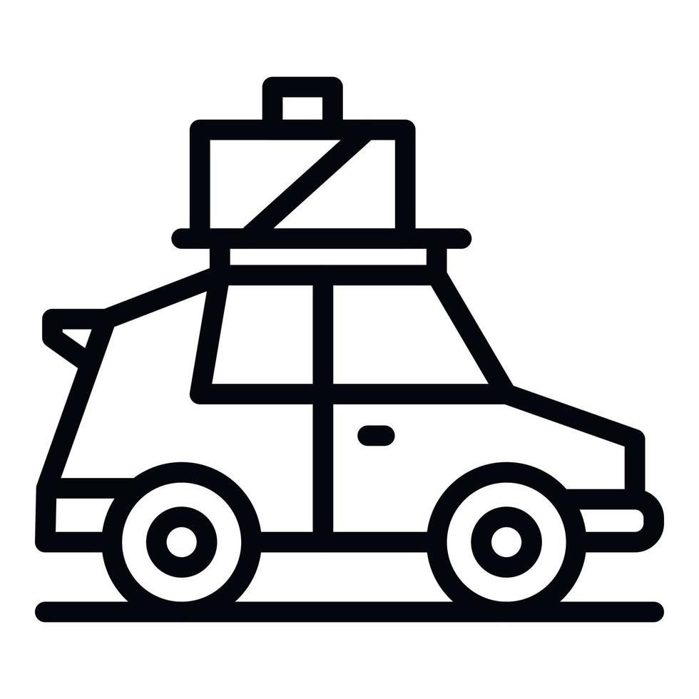 Car world travel icon, outline style vector