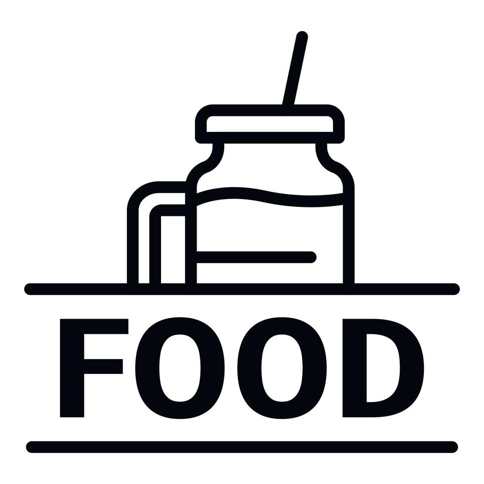 logotipo de comida, estilo de contorno vector