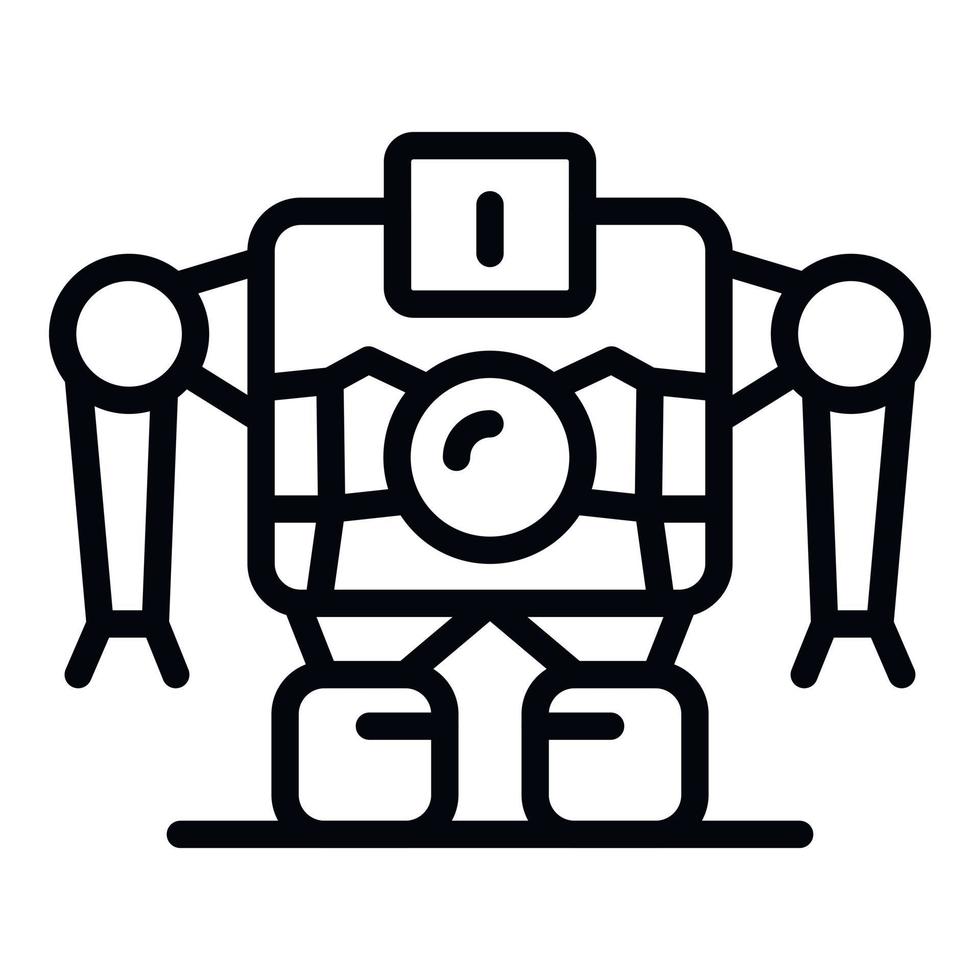 Robot machine icon, outline style vector