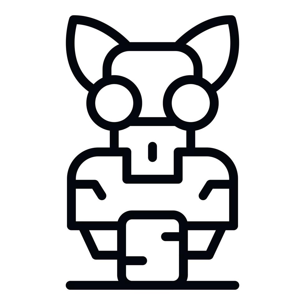 icono de robot gato, estilo de contorno vector