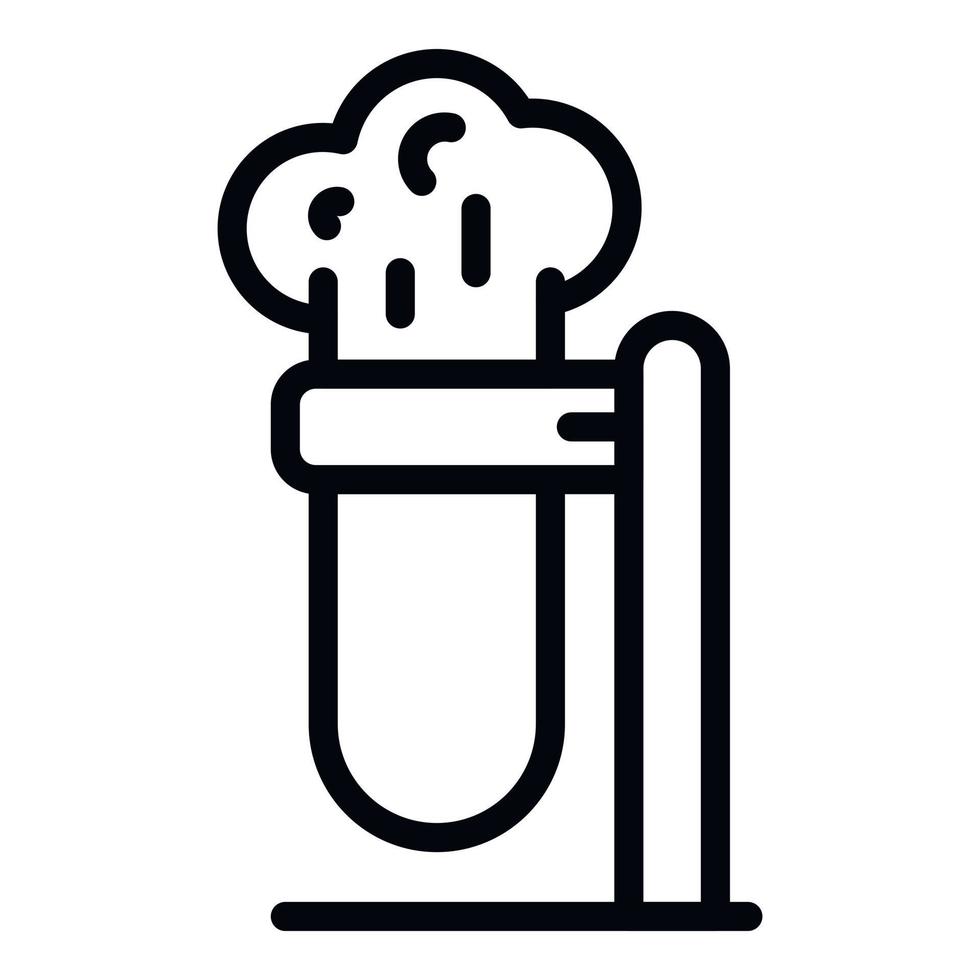 Smoking test tube icon, outline style vector
