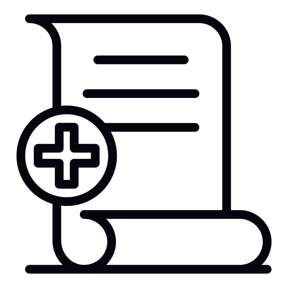 Medical document icon, outline style vector