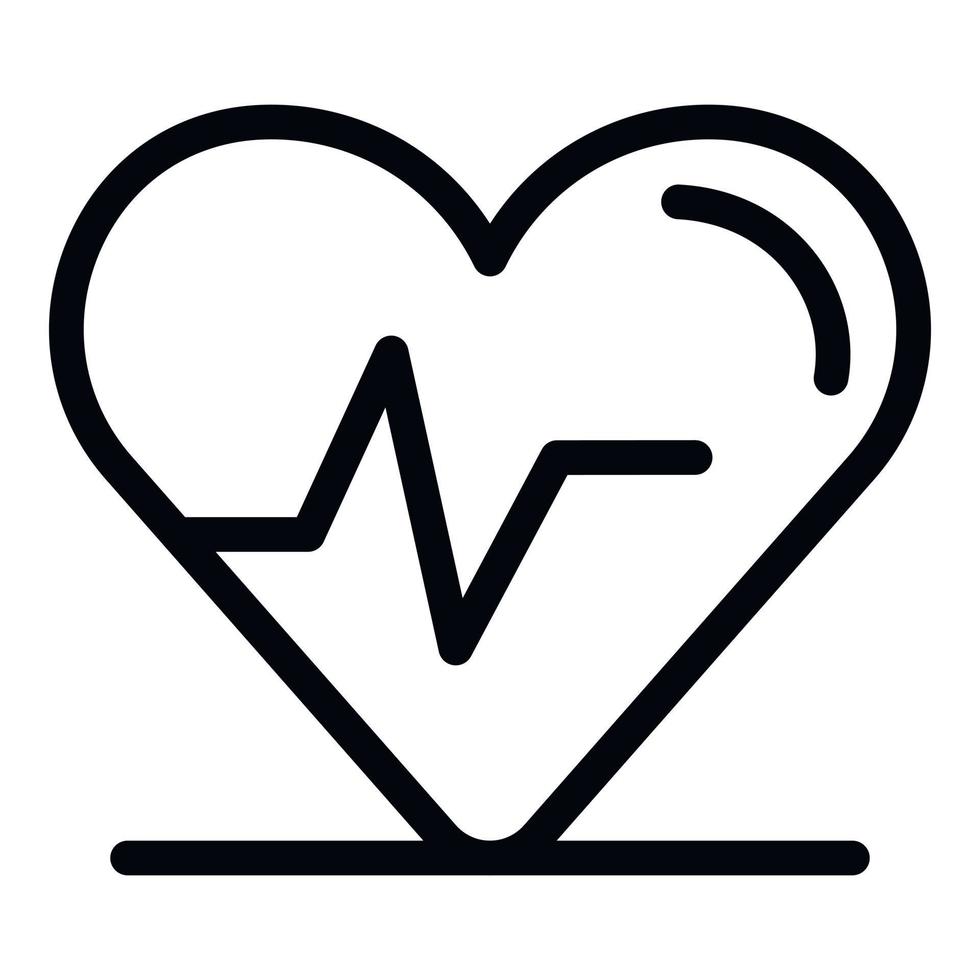 Heart rhythm icon, outline style vector