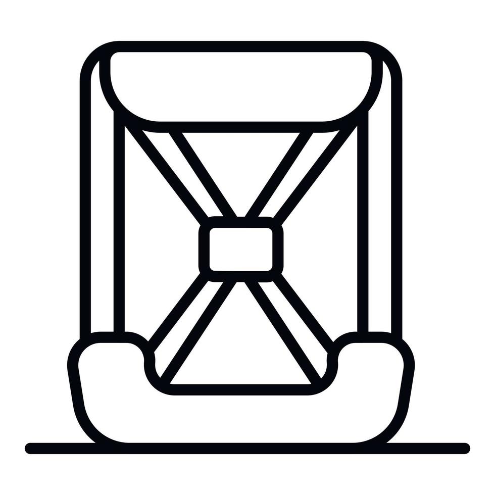 icono de asiento de coche de bebé, estilo de contorno vector