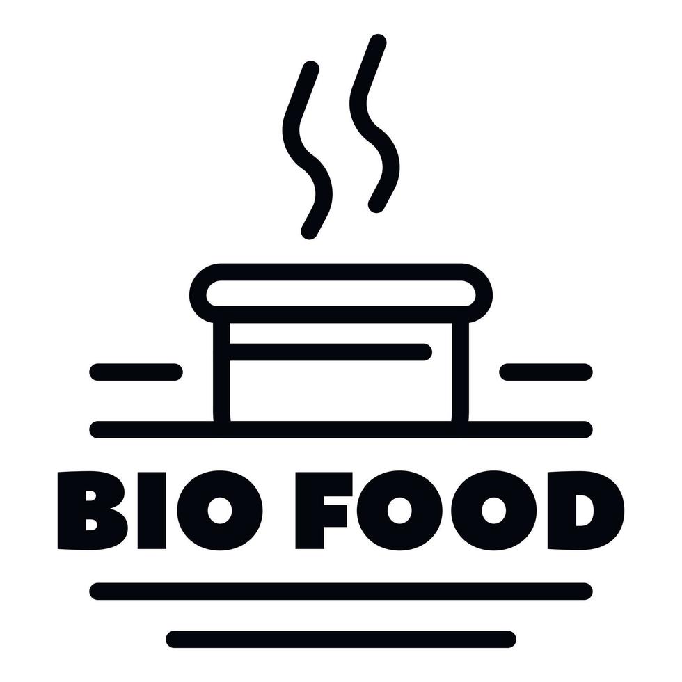 logotipo de alimentos biológicos, estilo de esquema vector